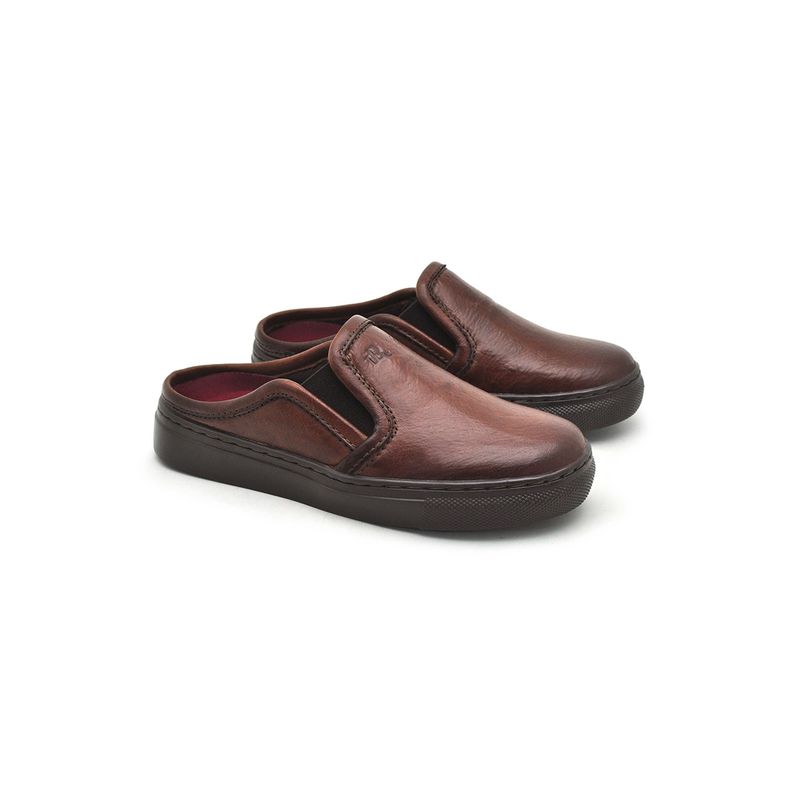 Babuche Infantil Stratus em Couro - Brown