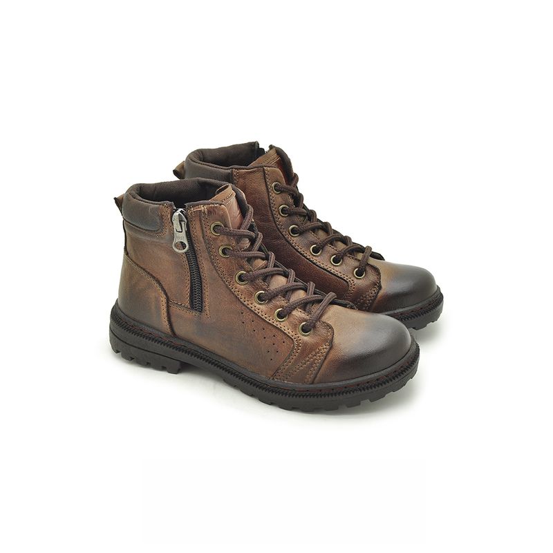 Bota Infantil Vacanza em Couro - Chocolate