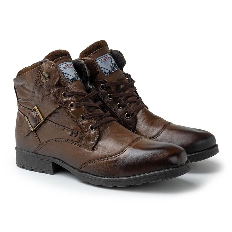 Bota Saara em Couro - Marrom