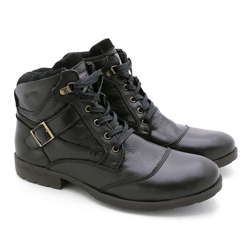 Bota Saara em Couro - Preto