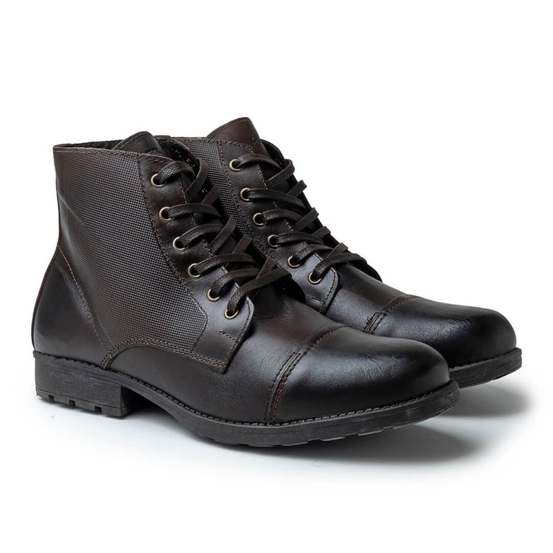 Bota Saara Retro em Couro - Café