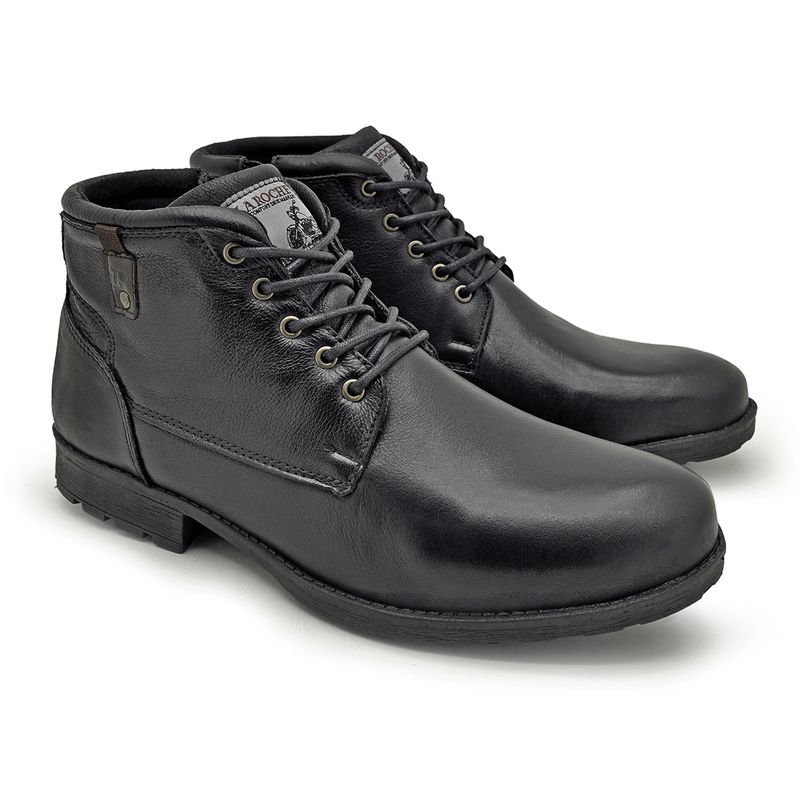 Bota Saara em Couro - Preto