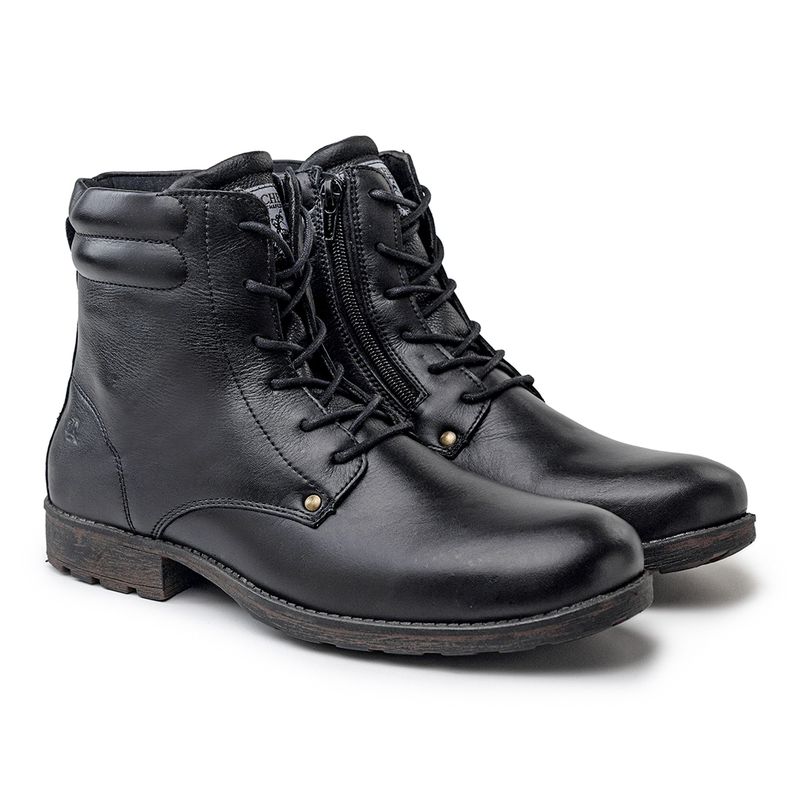 Bota Saara em Couro - Preto