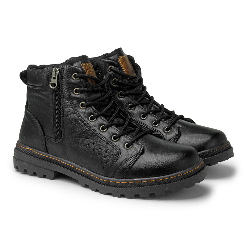Bota Vacanza em Couro - Preto