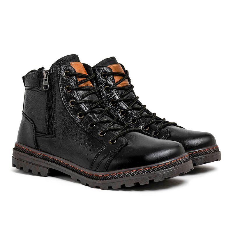 Bota Vacanza em Couro Floather - Preto E L