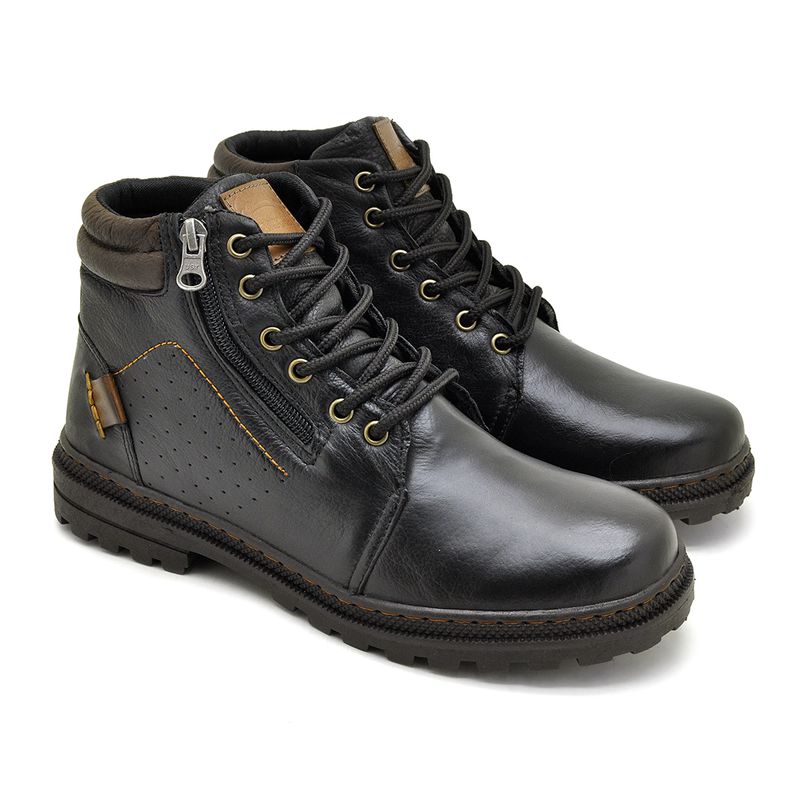 Bota Vacanza em couro- Preto