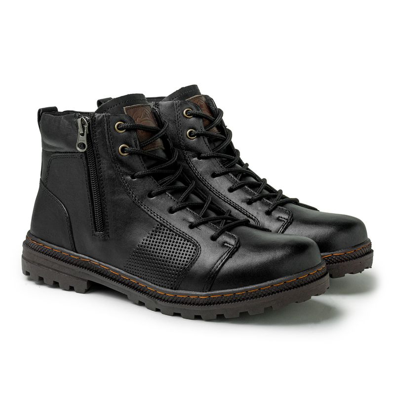 Bota Vacanza em Couro - Preto