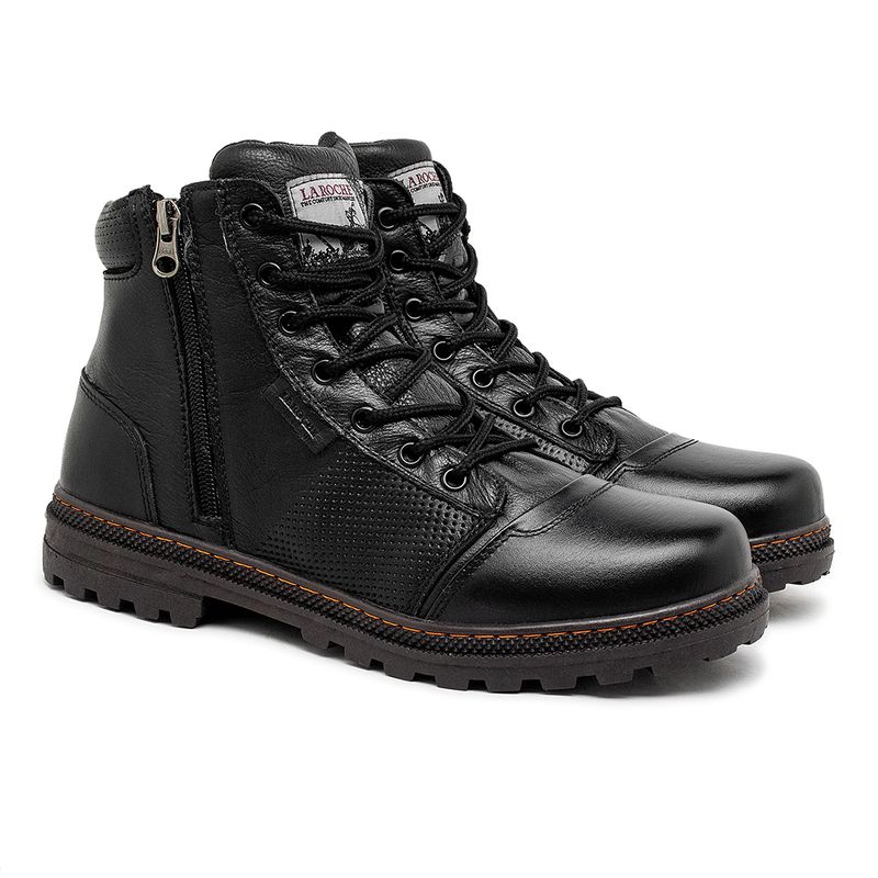 Bota Coturno Masculino Laroche Vacanza em Couro - Preto