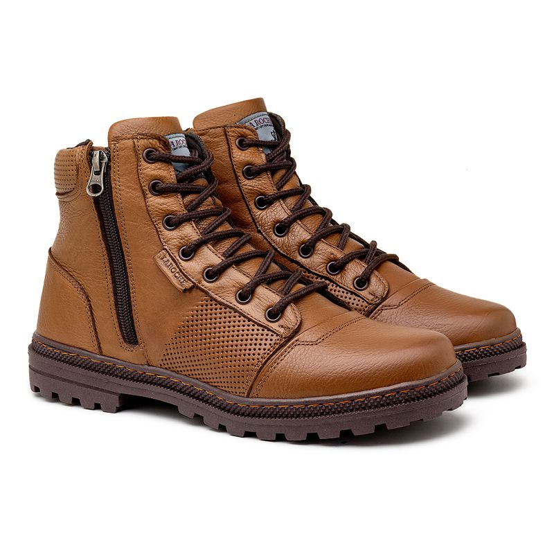 Bota Coturno Masculino Laroche Vacanza em Couro - Conhaque E L