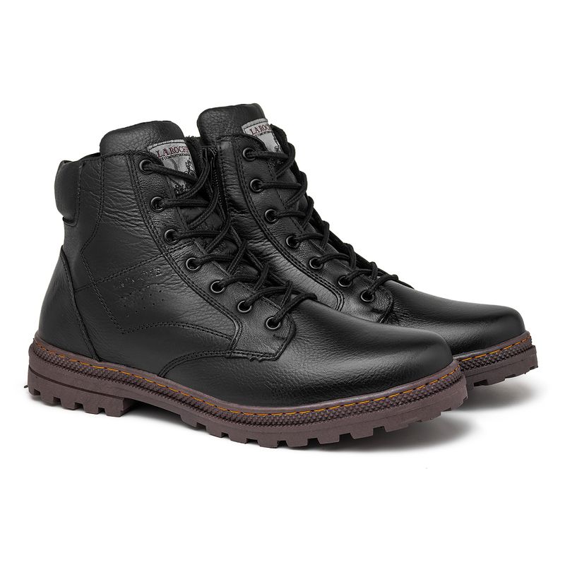 Bota Coturno Masculino Laroche Vacanza em Couro - Preto