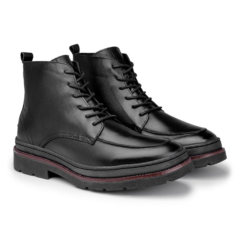 Bota Masculina Londres em Couro Legitimo - Preto