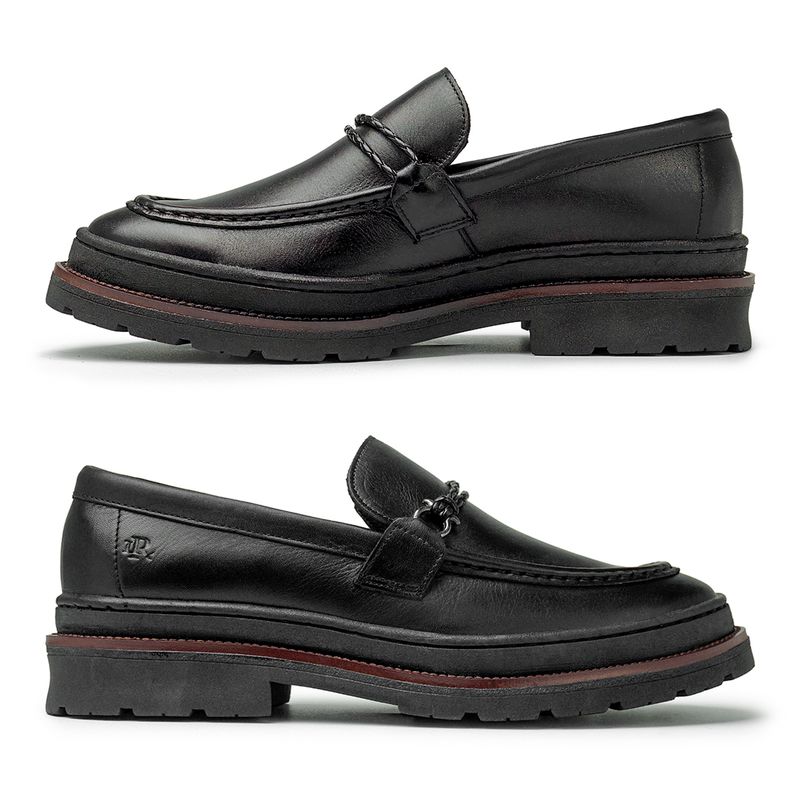 Mocassim Loafer Masculino Londres em Couro - Preto | Calçados Laroche