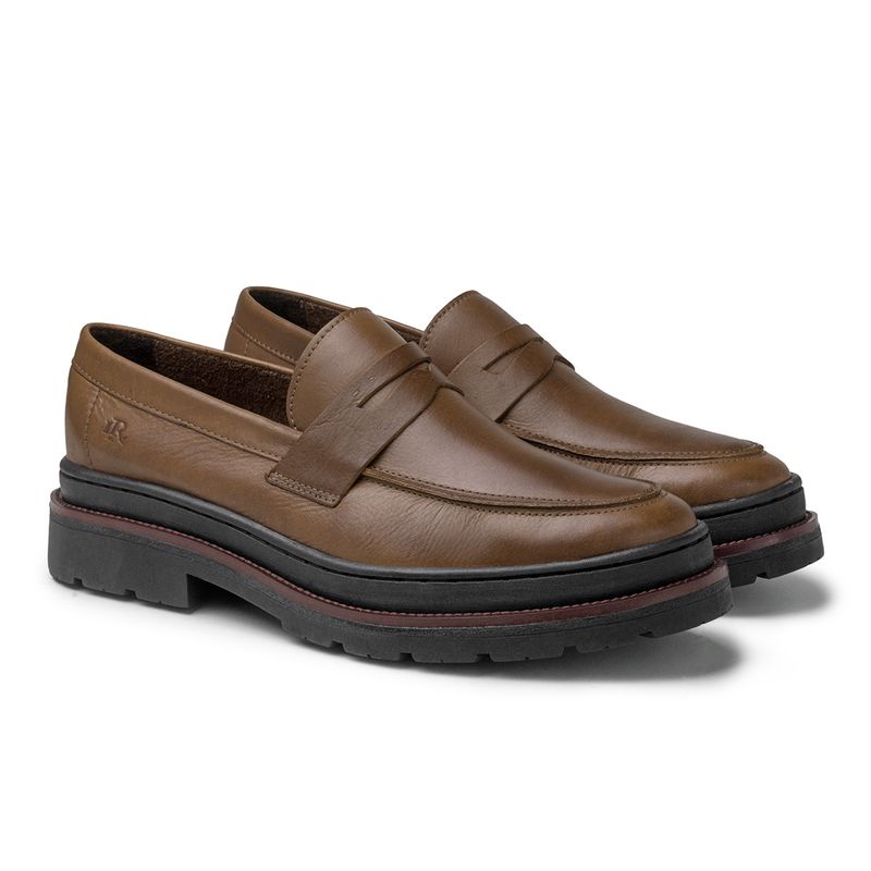 Mocassim Loafer Masculino Londres em Couro - Whisky