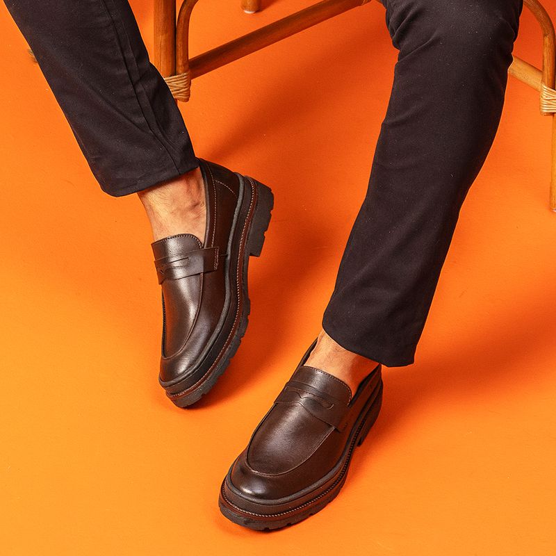 ム*ー様 Loafer Mocassim Loafer Masculino Londres em Couro - Café | Calçados Laroche