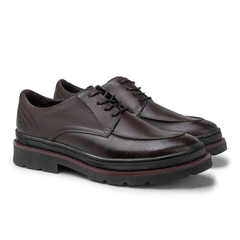 Sapato Casual Masculino Londres em Couro - Café