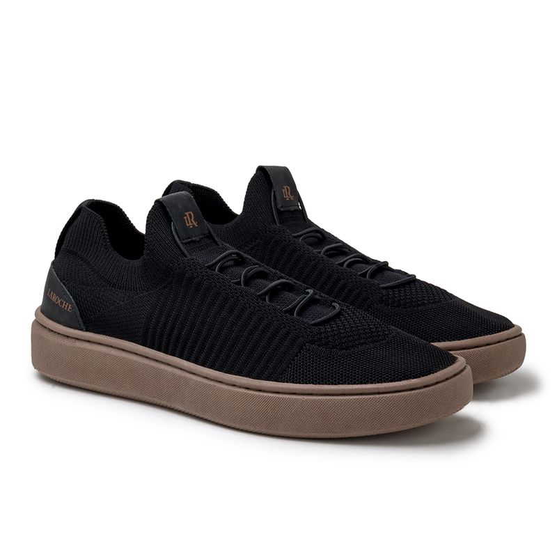 Tenis Casual Knit Miami Laroche - Preto