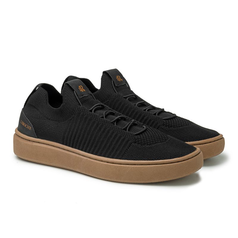 Tenis Casual Knit Miami Laroche - Preto