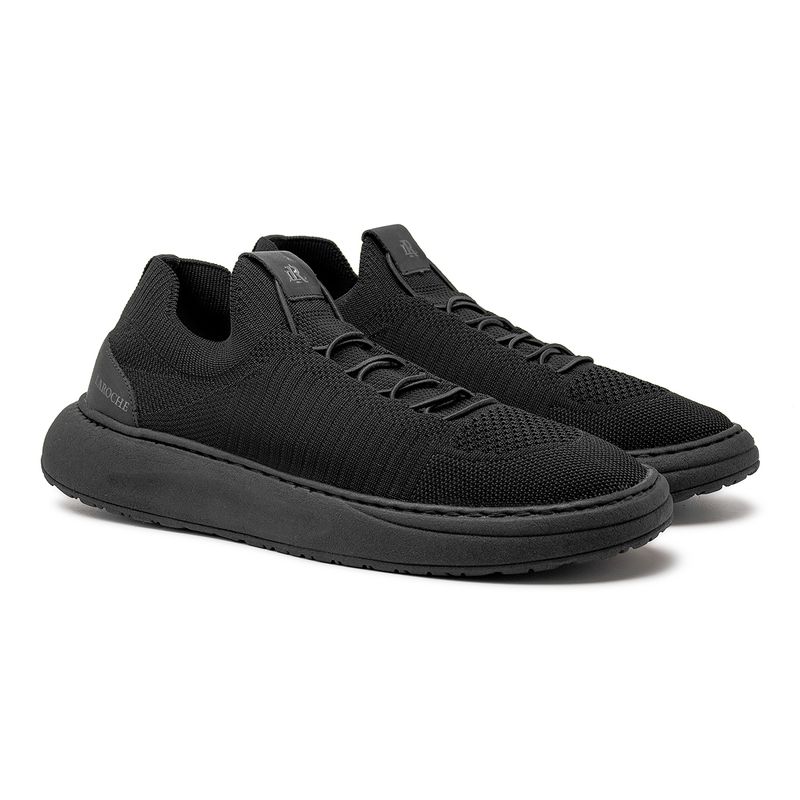 Tenis Casual Laroche Sport Miami em Knit - Preto