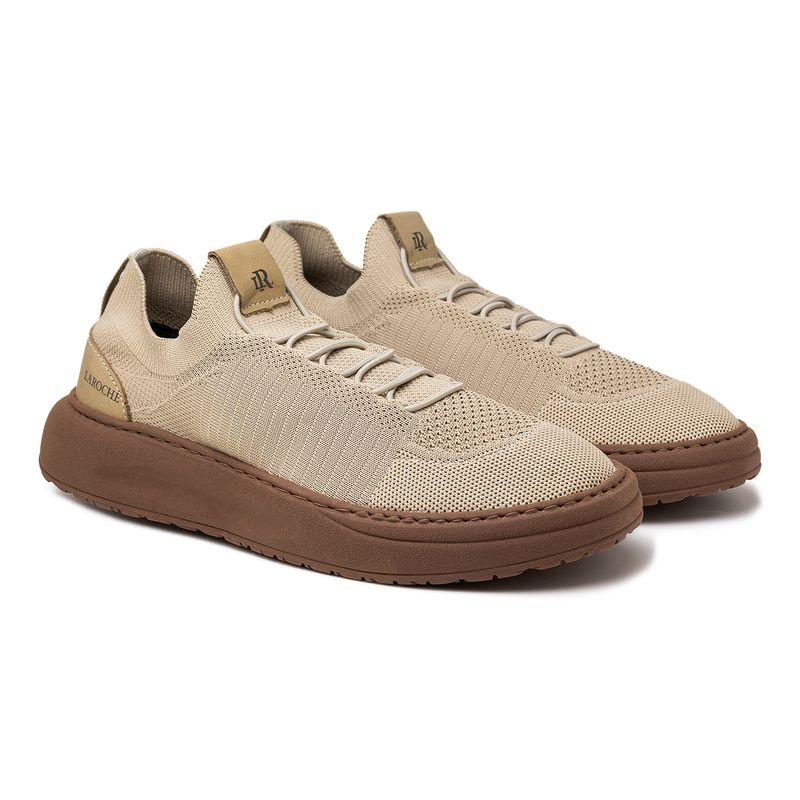 Tenis Casual Laroche Sport Miami em Knit - Areia