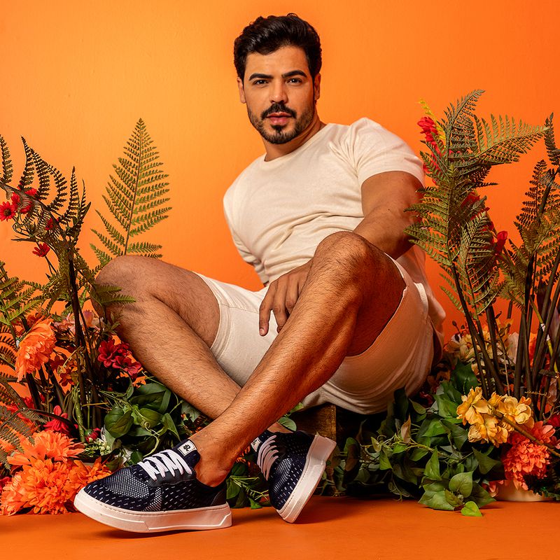 Tenis Casual Laroche Miami em Knit - Azul Marinho | Calçados Laroche