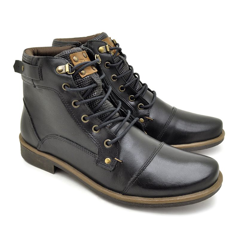 Bota Masculina Montana em Couro - Preto E L