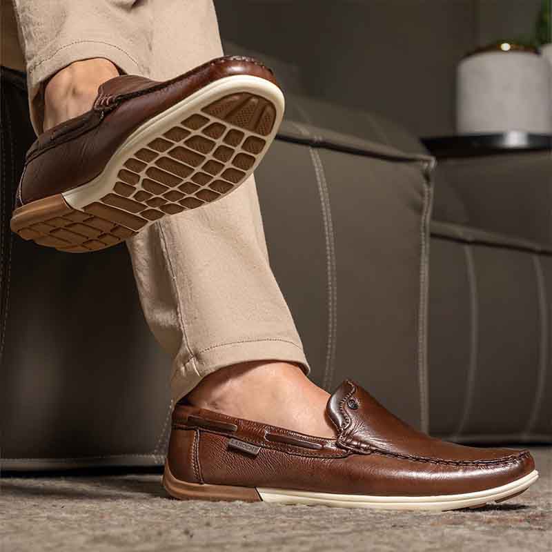 Mocassim Masculino Laroche Niteroi em Couro - Café | Calçados Laroche