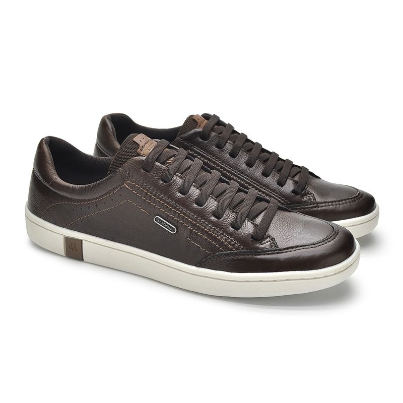 Sapatenis Casual em Couro Masculino North - Café