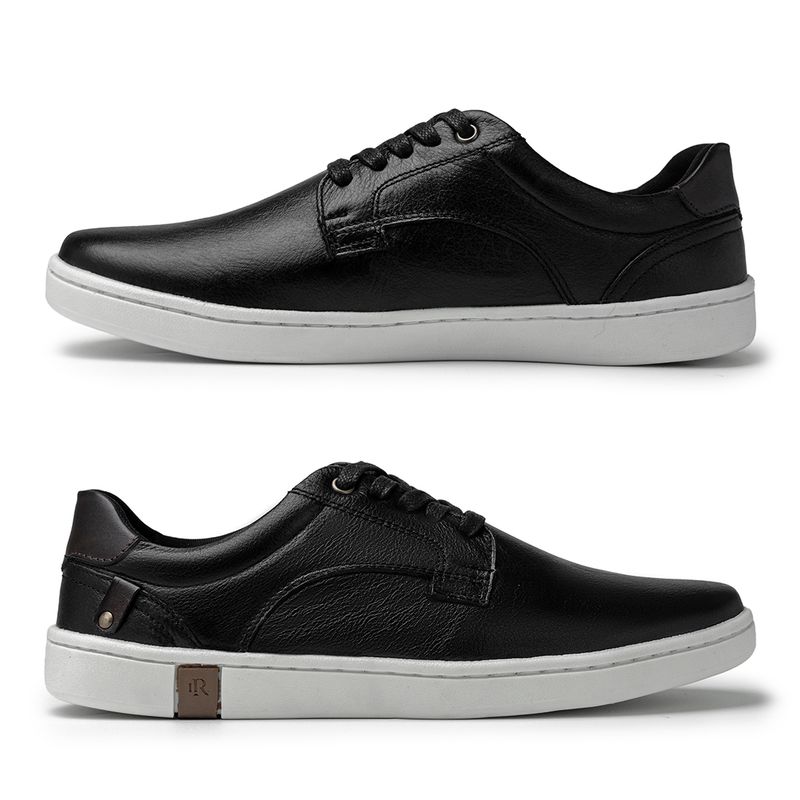 Sapatenis Casual em Couro Masculino North - Preto | Calçados Laroche