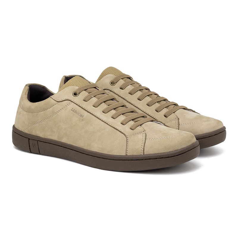 Sapatenis Casual Laroche North em Couro - Cromo Taupe E L