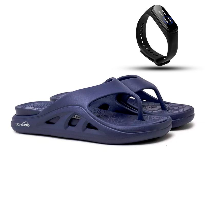 Chinelo Nuvem Cloud Dedo - Marinho + Brinde Relógio Digital