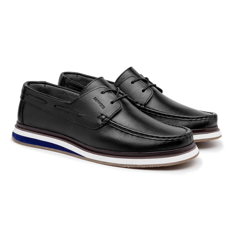 Mocassim Docksider Masculino Laroche Oasis em Couro - Preto