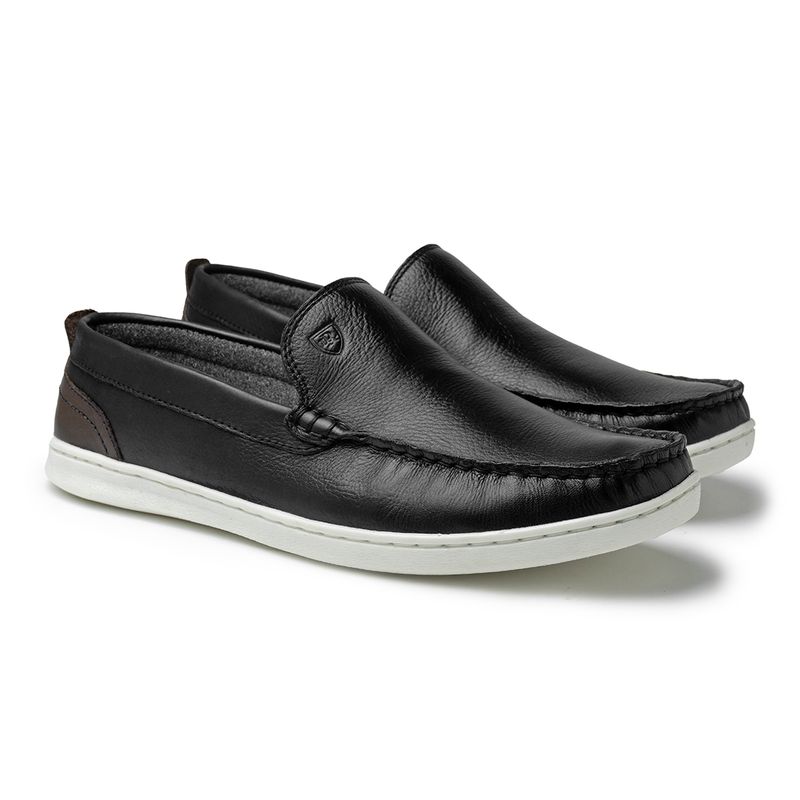 Mocassim Loafer Porto Masculino em Couro - Preto