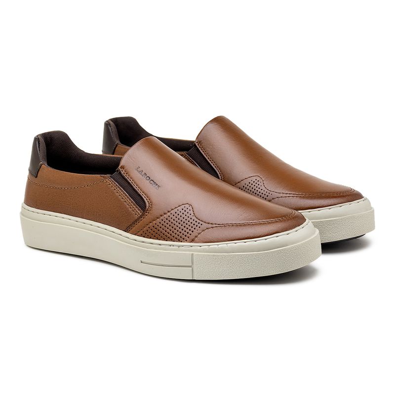 Slip On Casual Laroche Seul em Couro - Chocolate