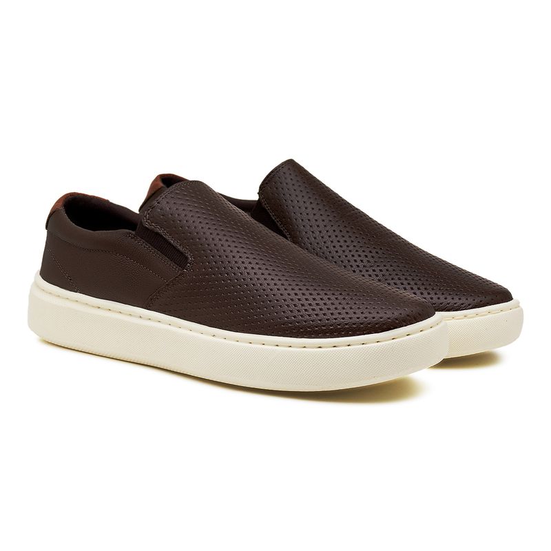 Slip On Masculino Street em Couro - Café E L