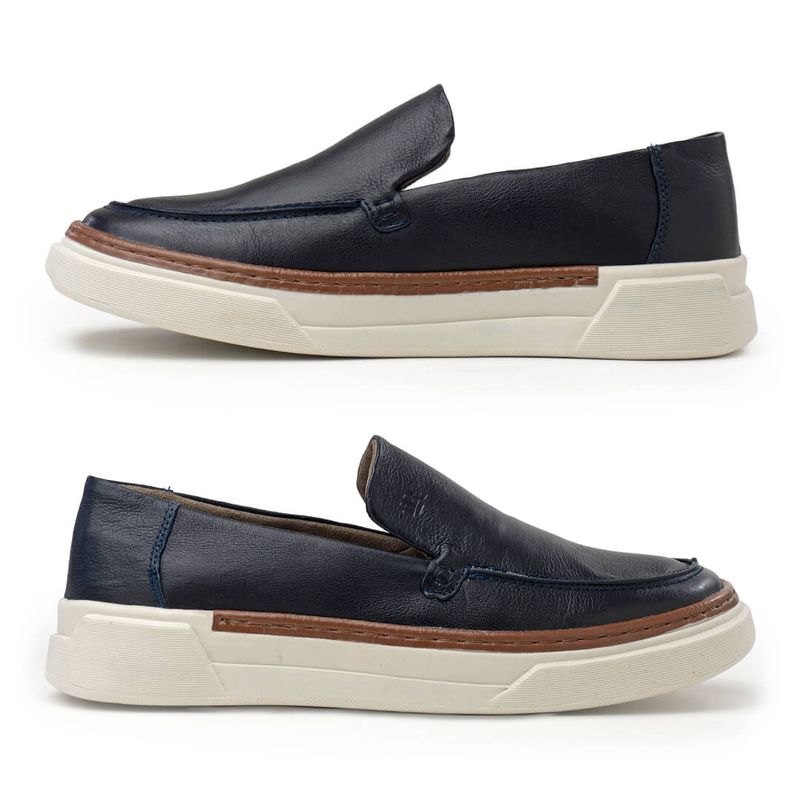 Slip On Iate Masculino Titanium em Couro - Royal | Calçados Laroche