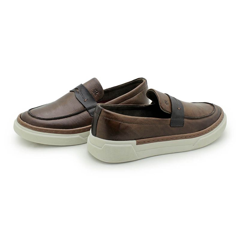 Slip On Loafer Masculino Titanium em Couro - Chocolate | Calçados