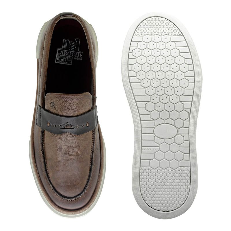 ちょこ Slip On Loafer Masculino Titanium em Couro - Chocolate | Calçados