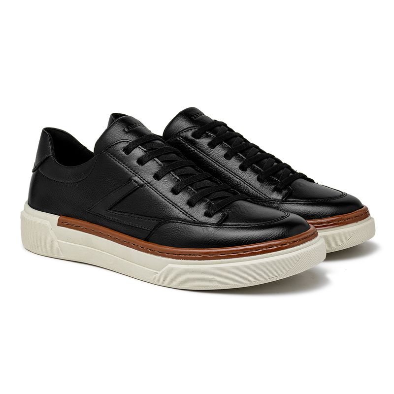 Sapatenis Casual Masculino Titanium em Couro - Preto