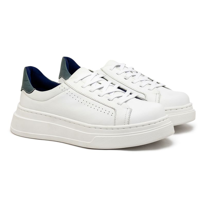 Sapatenis Casual Masculino Laroche Toquio em Couro - Branco