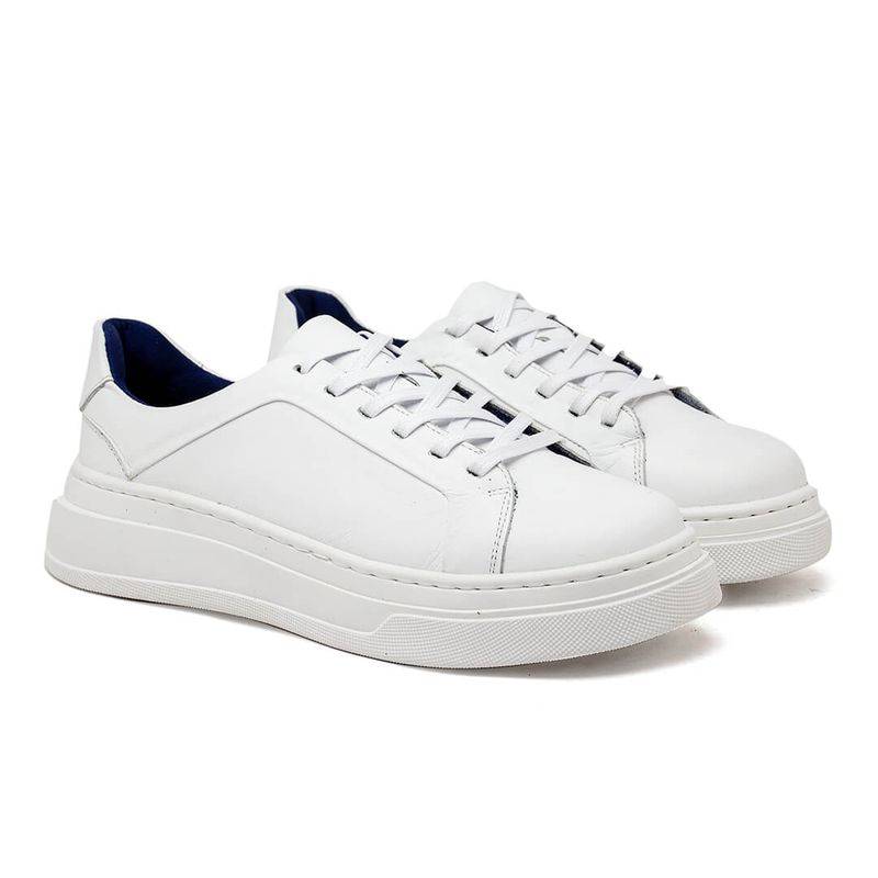Sapatenis Casual Masculino Laroche Toquio em Couro - Branco