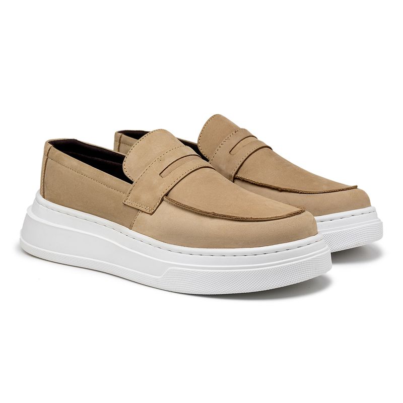 Slip On Loafer Masculino Laroche Toquio em Couro - Cromo Taupe E L