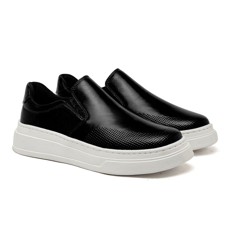 Slip On Masculino Laroche Toquio em Couro - Preto