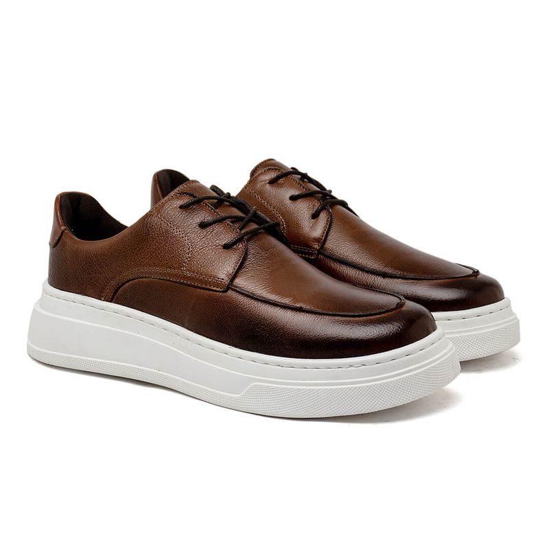 Sapatenis Casual Masculino Laroche Toquio em Couro - Chocolate