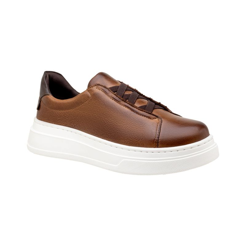 Sapatenis Casual Masculino Laroche Toquio em Couro - Chocolate
