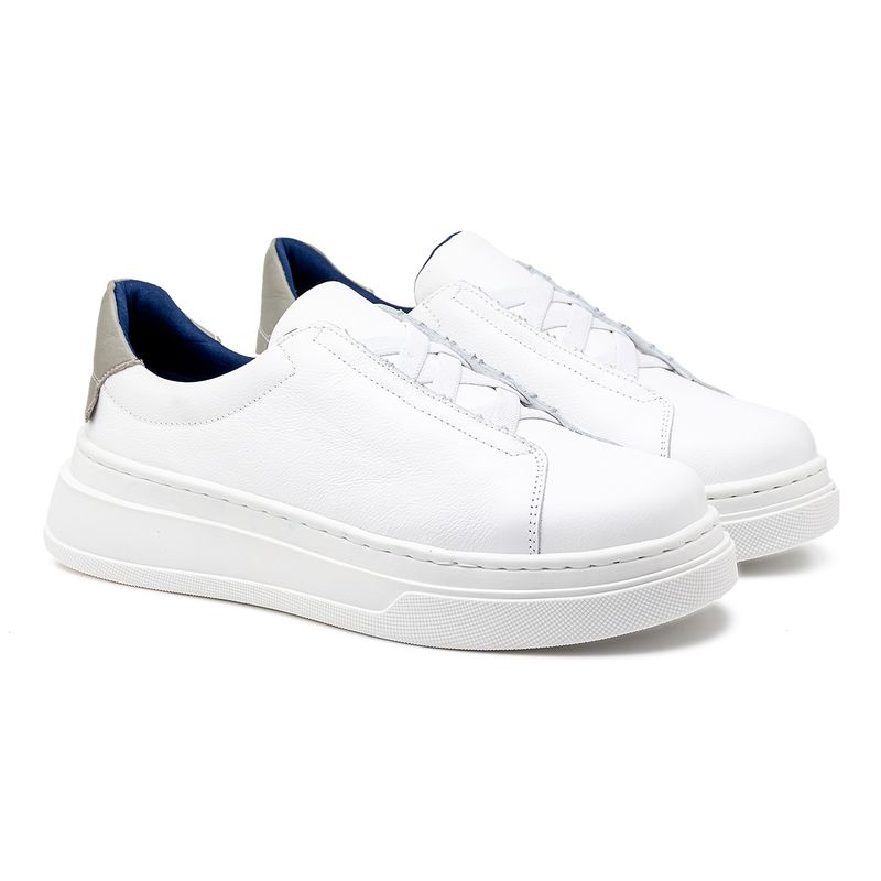 Sapatenis Casual Masculino Laroche Toquio em Couro - Branco