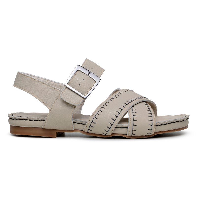 SANDALIA RASTEIRA CONFORT OFF WHITE - Calçados Moscardini