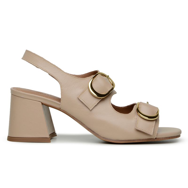 SANDALIA FIBBIA EM COURO LEGITIMO NUDE - Calçados Moscardini