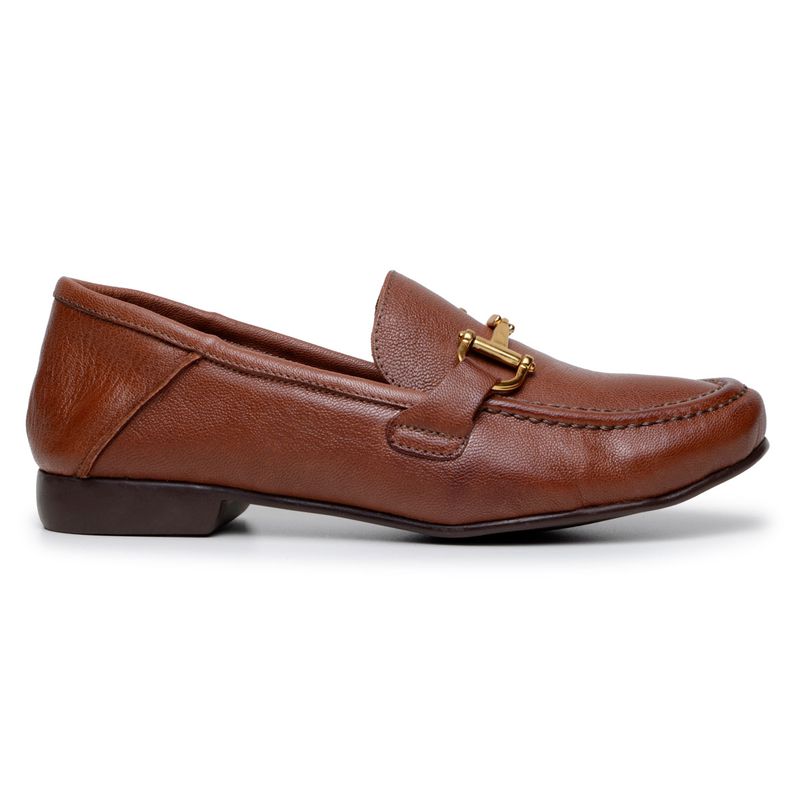 MOCASSIM CONHAQUE DETALHE EM METAL - Calçados Moscardini