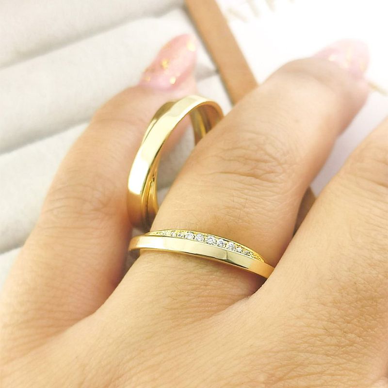 Aliança Em Ouro 18k Roma 4mm e 6mm Polida Reta