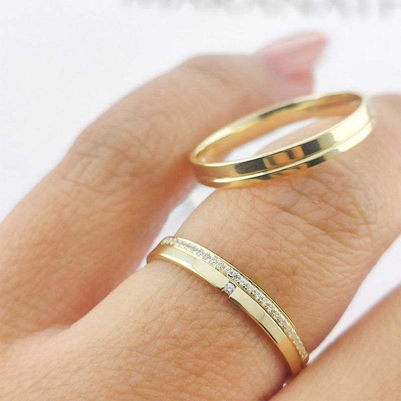 Alianças Em Ouro 18k Butão 3mm Polida Reta